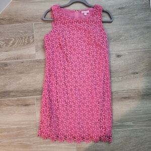Lilly Pulitzer Pink Floral Lace Mini Dress